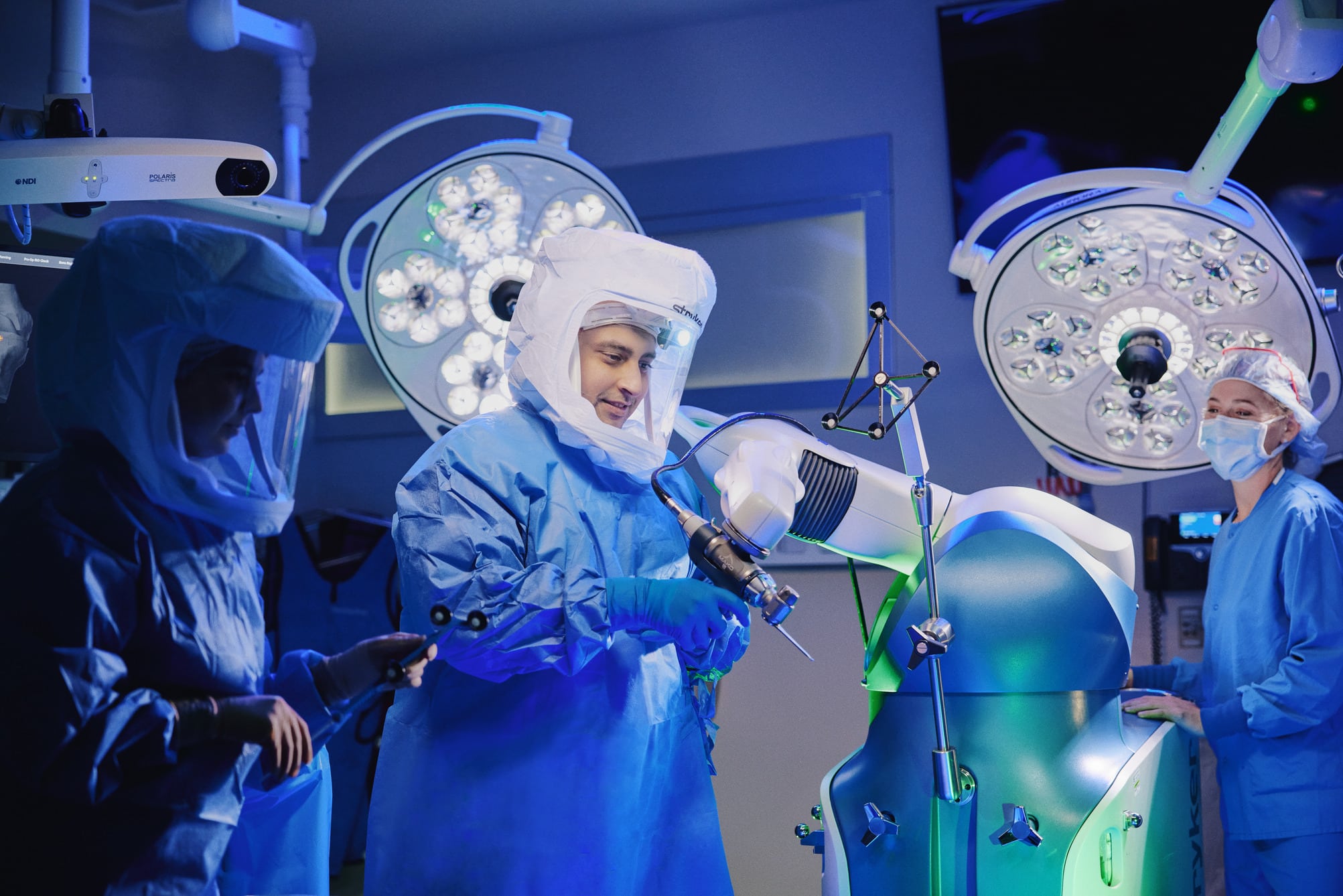 Robotic surgeon in an operating room